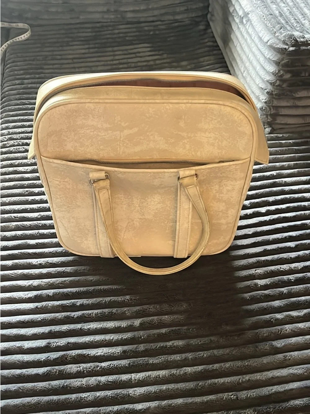 Samsonite Cream Velvet Top-Handle Tote